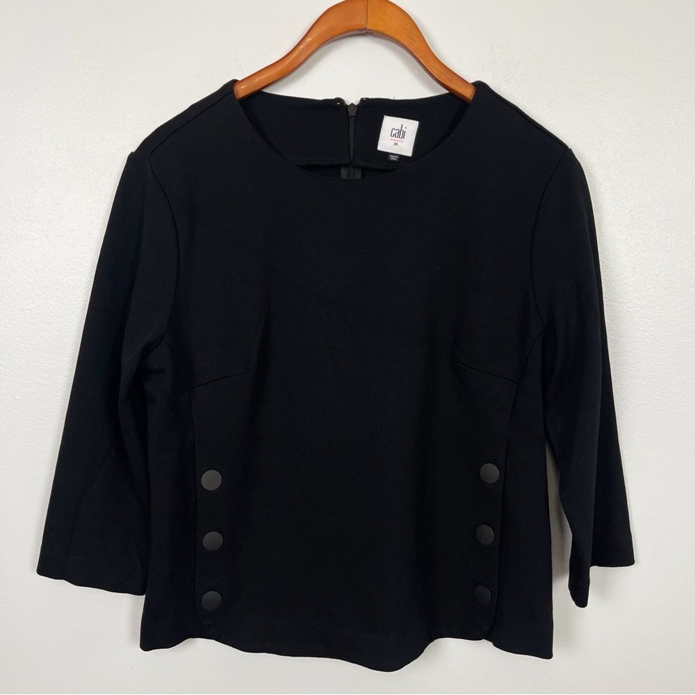 CAbi #3232 Osaka Nights Utility Black Top w/ Snaps Size M - Picture 2 of 6